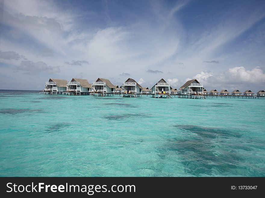 Water villas in the Maldives