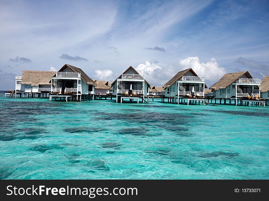 Water villas in the Maldives