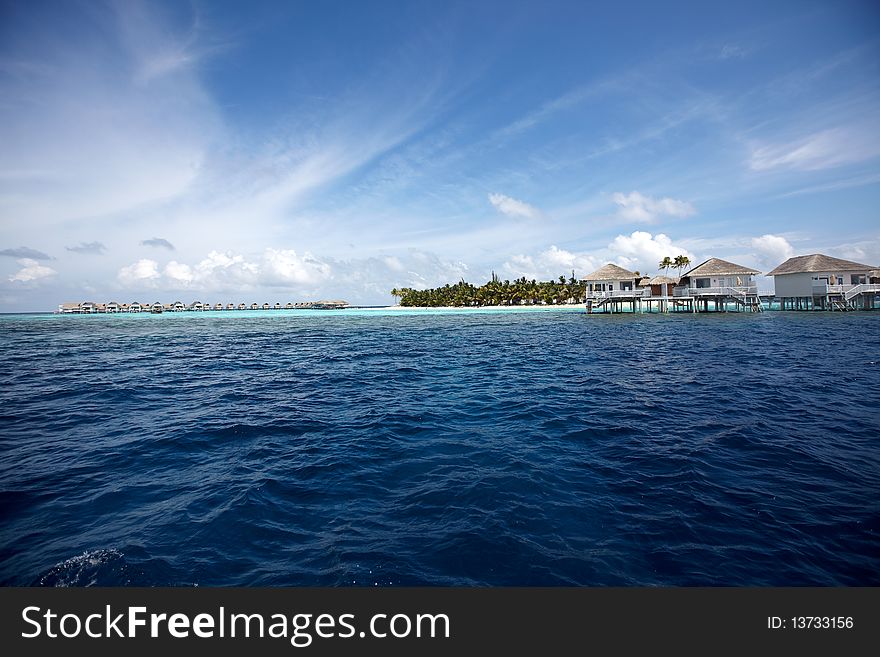 Water villas in the Maldives