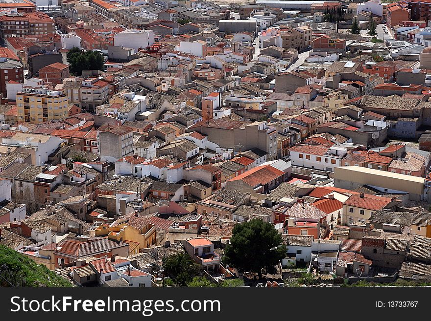 View of old town of Castalla, Alicante.