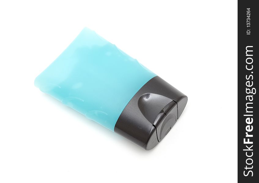 Plastic container of deodorant isolated on white