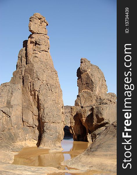 Rocks in the desert of Libya, in Africa. Rocks in the desert of Libya, in Africa