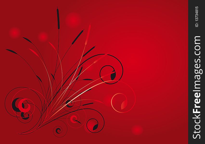 Vegetative background of red and black