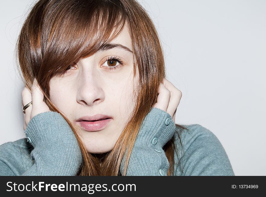 Beautiful Brown Haired Woman Portrait
