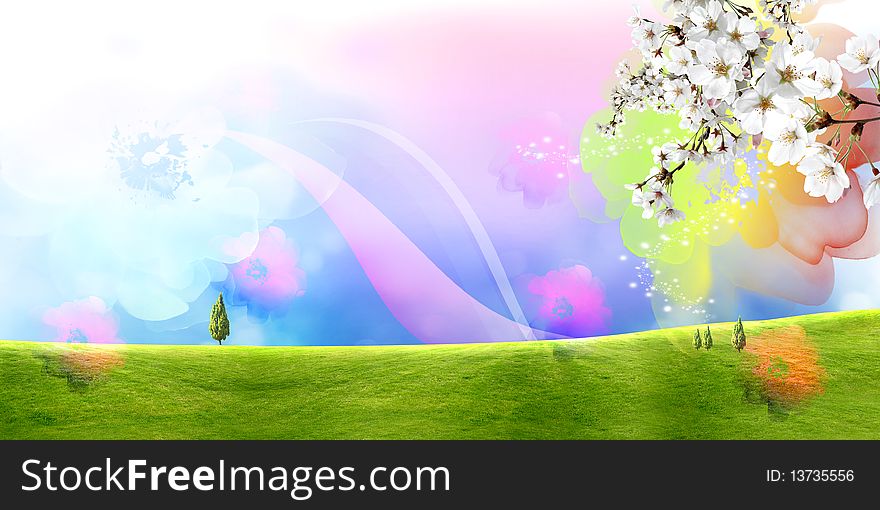 Beautiful colored floral background