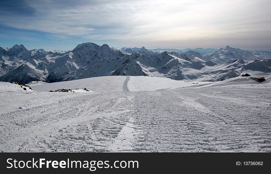 Mountains a ridge for driving skiers. Mountains a ridge for driving skiers