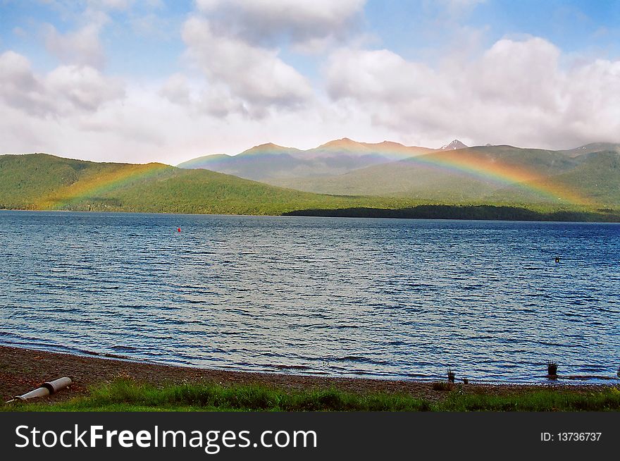 Lake Te Anau Rainbow, New Zealand