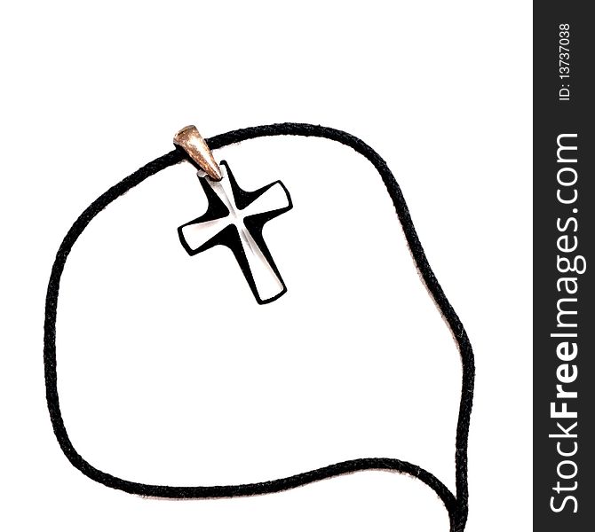 A black cross isoolated on white