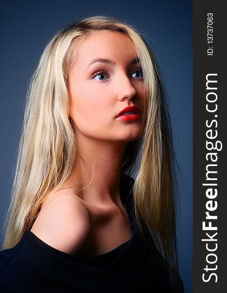 Beautiful stylish blonde; studio shot