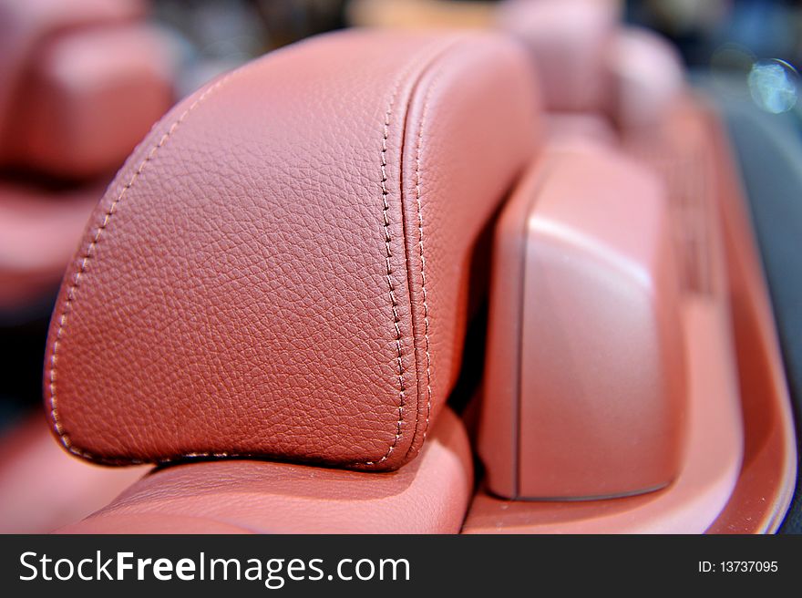 Detail of a luxury car interior. Detail of a luxury car interior