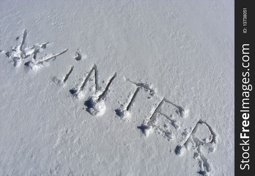 Word Winter on the snow