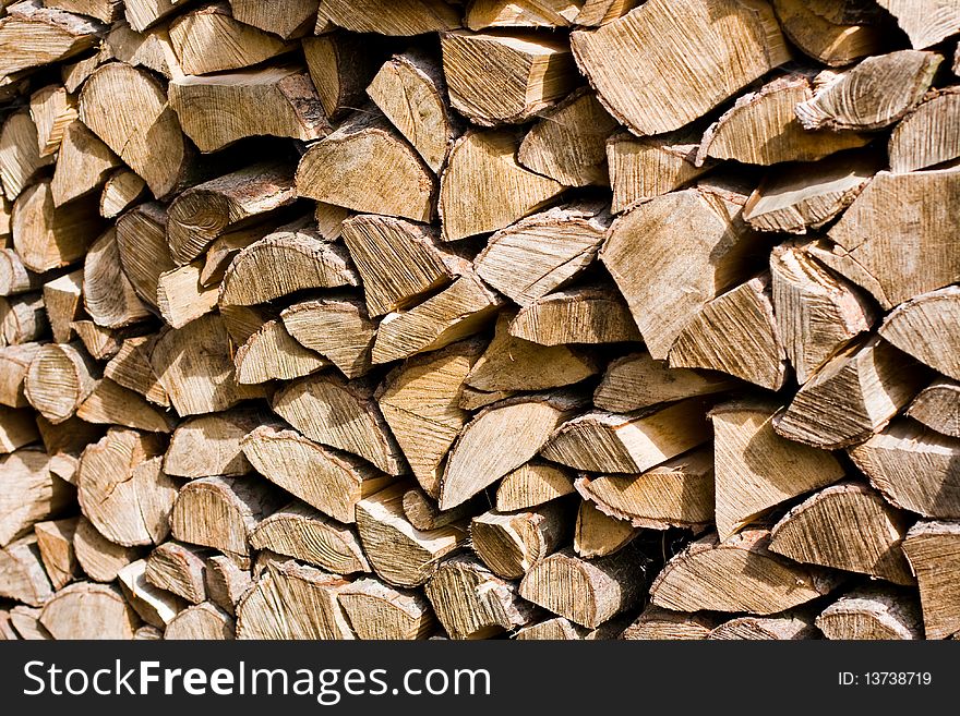 A stack of wood for the fireplace. A stack of wood for the fireplace