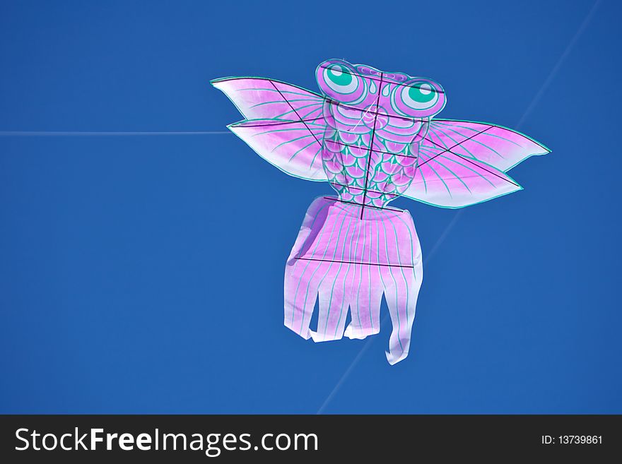 A flying kite, close up image. A flying kite, close up image