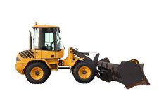 Skid Steer Loader With Snow Pusher Attachment Stock Image Skid Steer Loader With Snow Pusher Attachment Stock Image