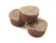 Three Chocolate Cupcakes Stacked Royalty Free Stock Photos Three Chocolate Cupcakes Stacked Royalty Free Stock Photos