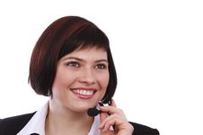 Woman With Headset Royalty Free Stock Photo Woman With Headset Royalty Free Stock Photo