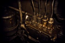 Vintage Engine System Stock Photo