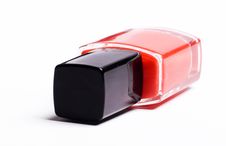 Vertical Image Of Red Nail Polish On A White Backg Stock Image