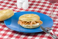 Bagel With Freshly Smoked Salmon Stock Images Bagel With Freshly Smoked Salmon Stock Images