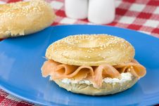 Bagel With Freshly Smoked Salmon Royalty Free Stock Photo Bagel With Freshly Smoked Salmon Royalty Free Stock Photo