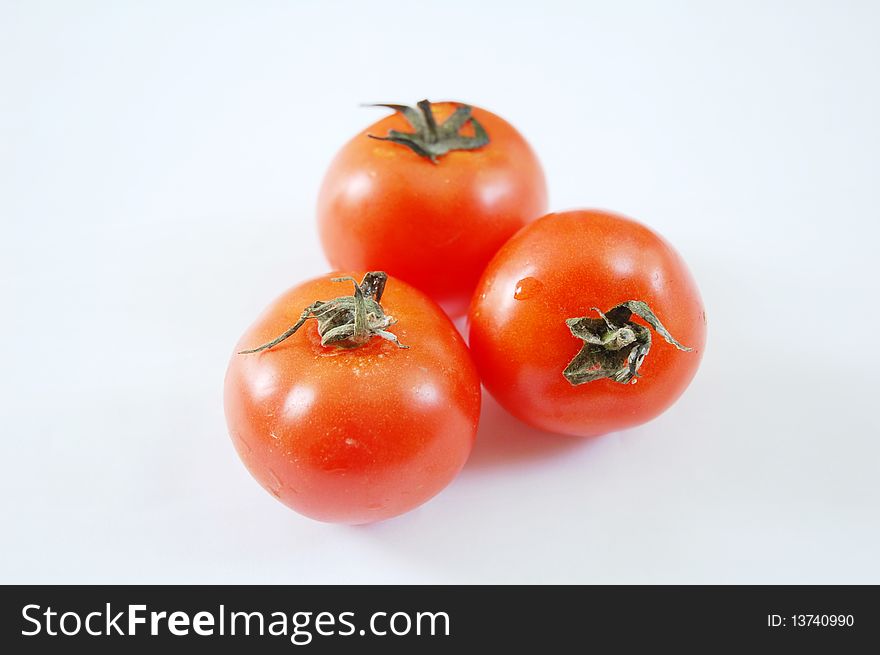 Close up of tomato with white background