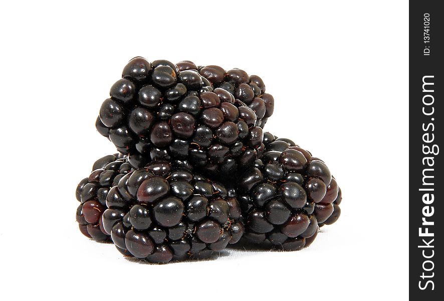 Blackberries On White Background