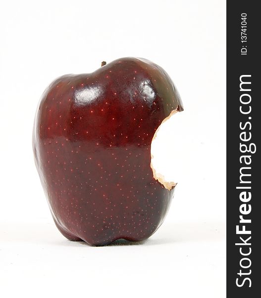 Red Delicious Apple Partially Eaten