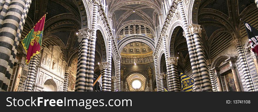 Siena duomo church in Siena, Italy (panoramic)