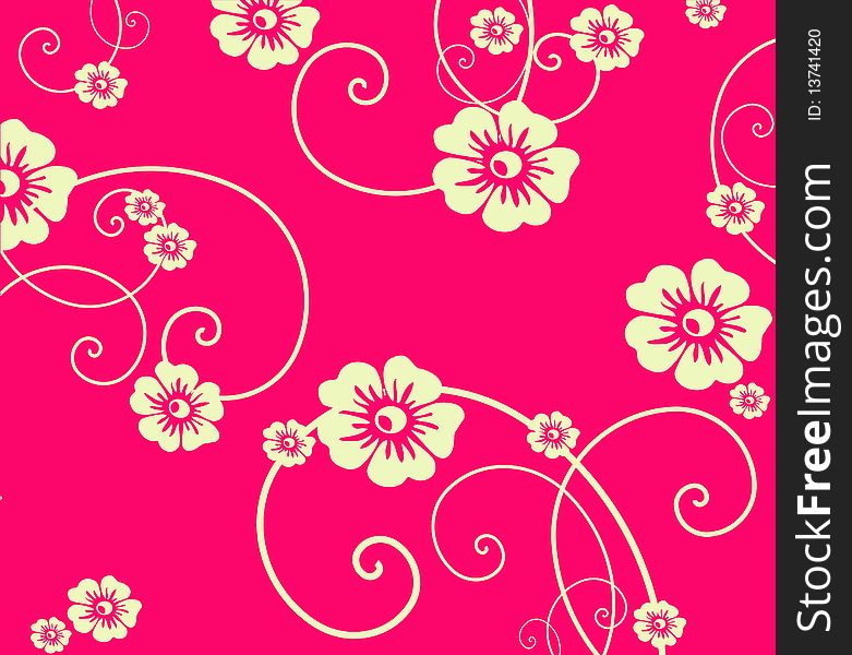 Red flower seamless pattern