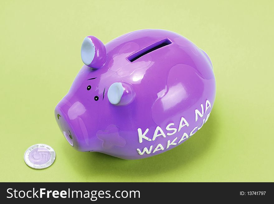 Piggy bank for saving for vacation