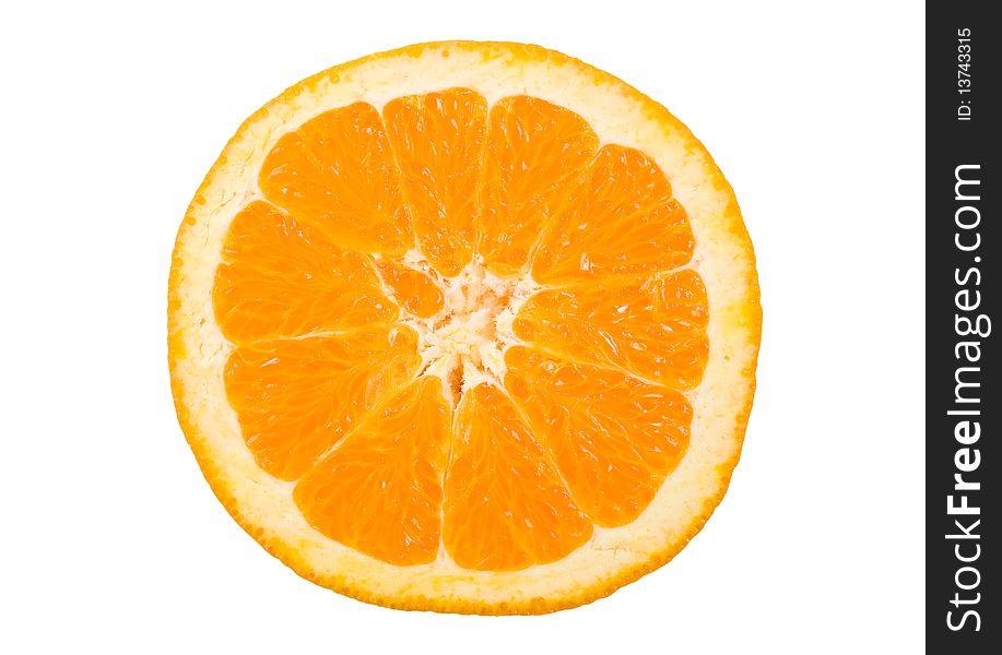 Close-up orange peace, isolated on white