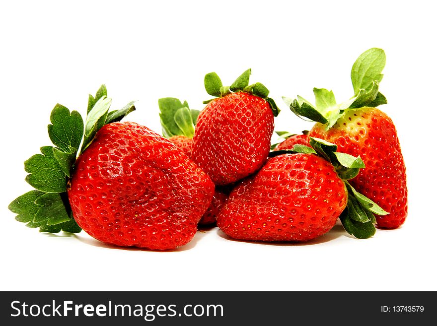 Fresh strawberry fruit isolated on white. Fresh strawberry fruit isolated on white