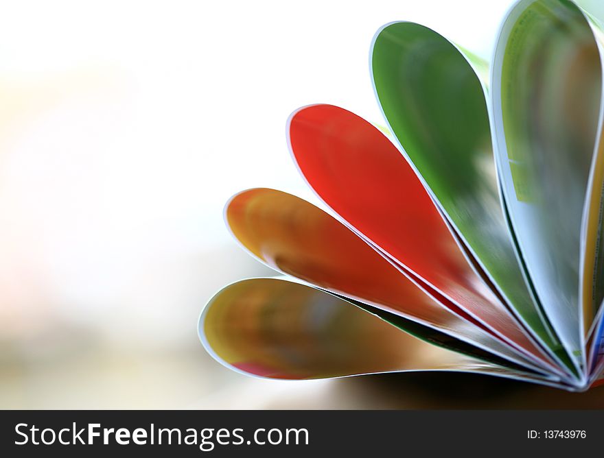 The romantic image of the leaves of books. The romantic image of the leaves of books