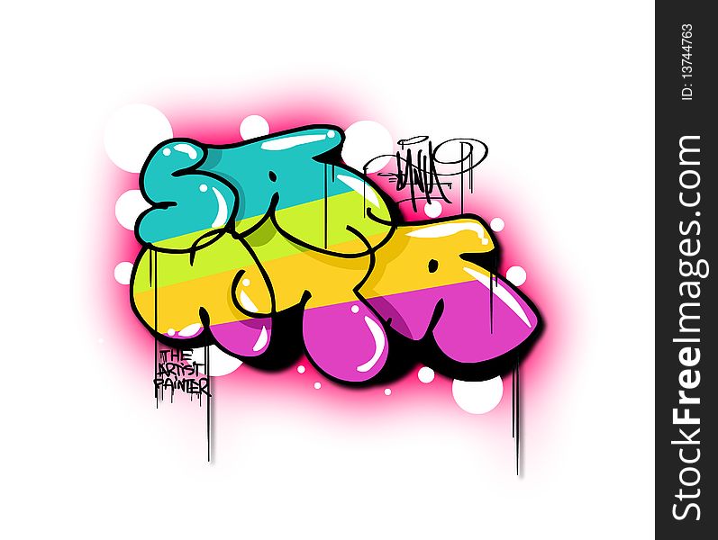 Vector Drawing Graffiti Throwup Piece