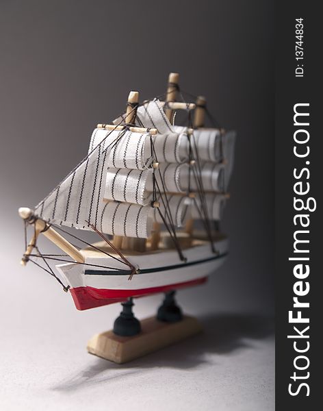 Wooden sailboat model