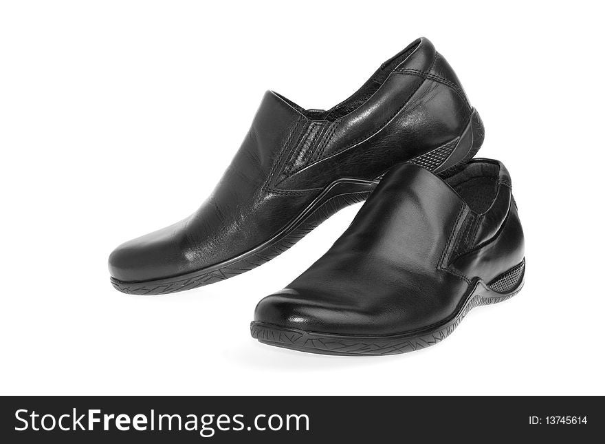 New leather men shoes isolated on white background