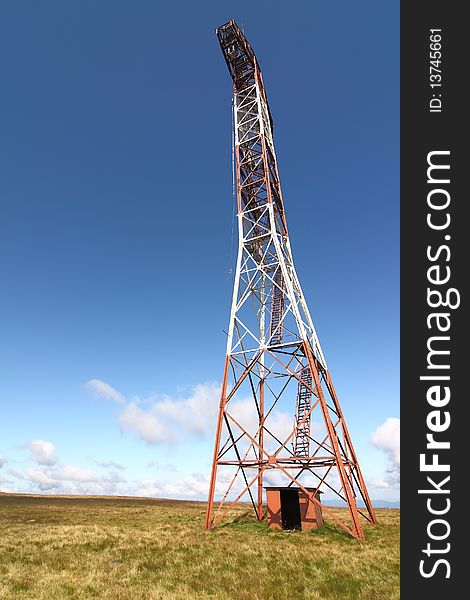 Rusty communication antenna  situated on the top of the Semenic mountains, Romania