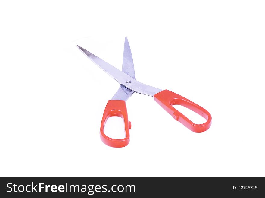 Closed-up scissors isolated on white. Closed-up scissors isolated on white