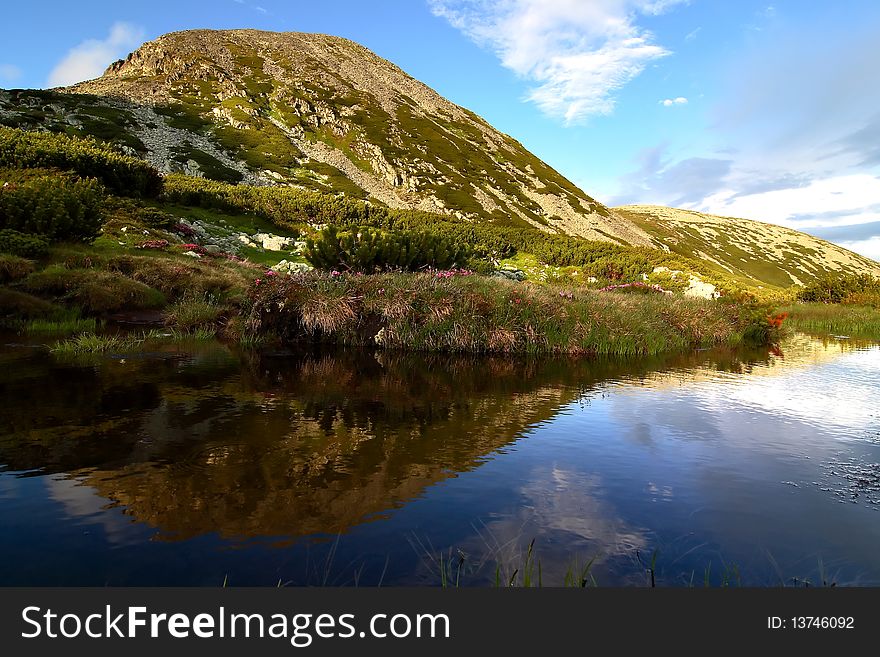 Mountain lake in Retezat mountains, Romania