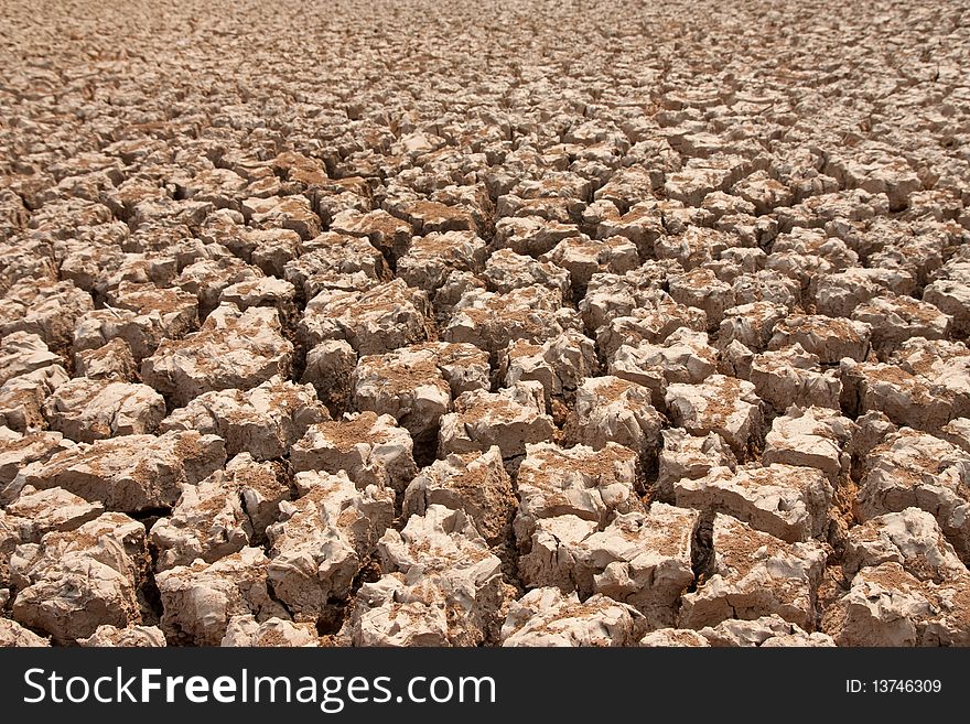 Broken soil in dry season