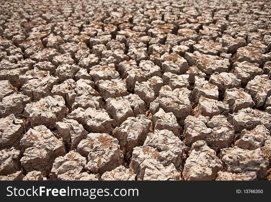 Broken soil in dry season