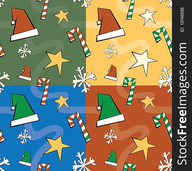 A set of christmas themed seamless patterns. A set of christmas themed seamless patterns.