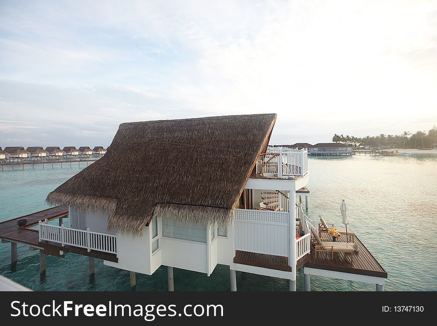 Water villas in the Maldives