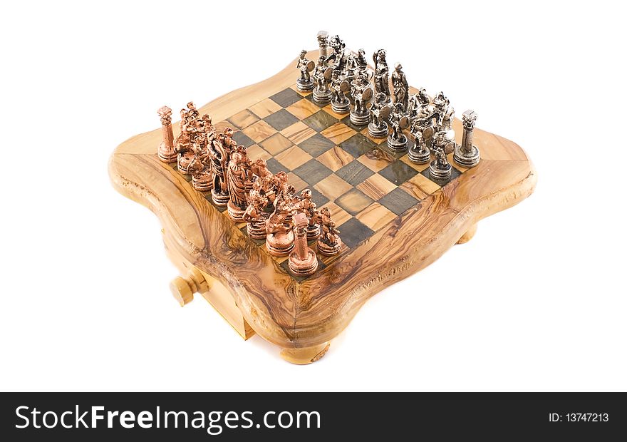 Black and white chess on chessboard