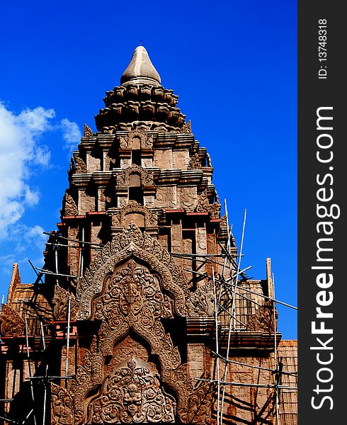 Architecture is building and Elegant pagoda in Thailand