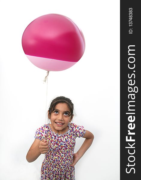 Little girls and balloon background