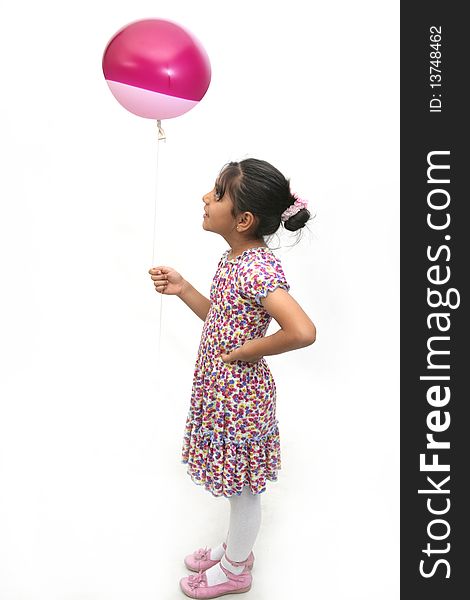 Little girls and balloon background