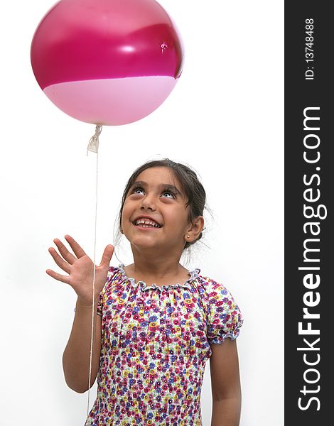 Little girls and balloon background