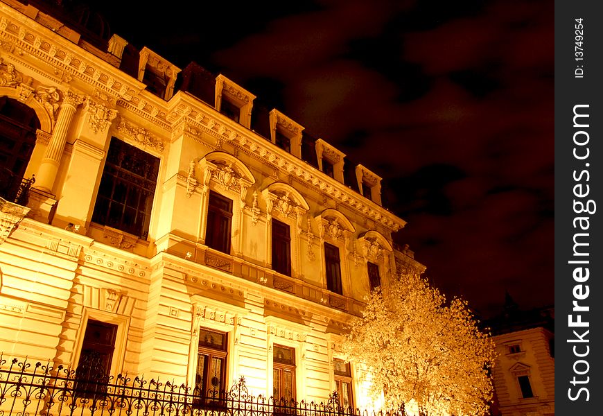 Beautiful historic building in the night