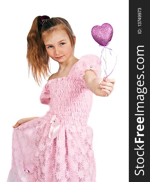 Little Girl With Pink Heart